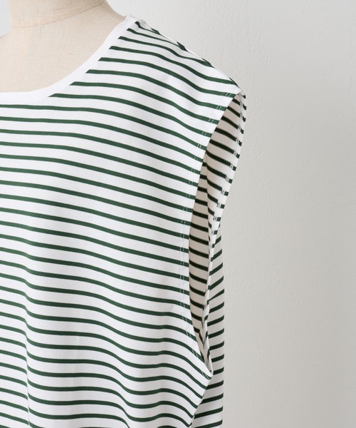 BEARDSLEY（ビアズリー）の「《FRIPIER・ユニセックス》ノースリボーダーTシャツ（Tシャツ/カットソー・レディース・ブルー/グリーン・FREE）」の11枚目の写真