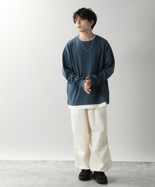 RAGEBLUE(レイジブルー)の「フェイクレイヤードロンT(Tシャツ/カットソー・メンズ・ホワイト/ブラック/ベージュ/ブルー・MEDIUM/LARGE)」の15枚目の写真