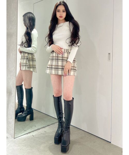 GYDA（ジェイダ）の「オフショルリブニットトップス（ニット/セーター・レディース・オフホワイト/チャコールグレー/ブラック・FREE）」の19枚目の写真