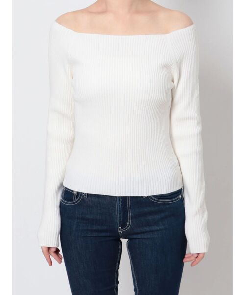 GYDA（ジェイダ）の「オフショルリブニットトップス（ニット/セーター・レディース・オフホワイト/チャコールグレー/ブラック・FREE）」の21枚目の写真