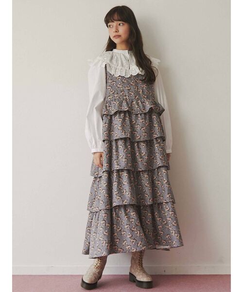 merry jenny（メリージェニー）の「おはなジャガードレースアップブーツ（ブーツ・レディース・ブラック/ベージュ・MEDIUM/LARGE）」の10枚目の写真