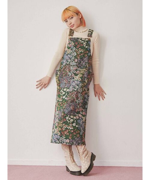 merry jenny（メリージェニー）の「おはなジャガードレースアップブーツ（ブーツ・レディース・ブラック/ベージュ・MEDIUM/LARGE）」の16枚目の写真