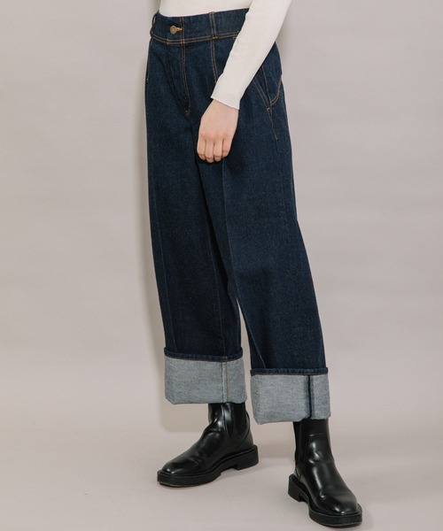 Liyoca(リヨカ)の「【Liyoca】デニムパンツ -手洗い可-(デニムパンツ・レディース・ネイビー・38/36)」の2枚目の写真