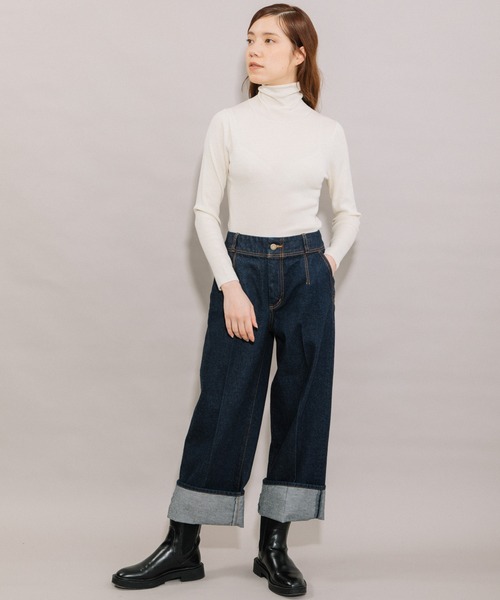 Liyoca(リヨカ)の「【Liyoca】デニムパンツ -手洗い可-(デニムパンツ・レディース・ネイビー・38/36)」の4枚目の写真