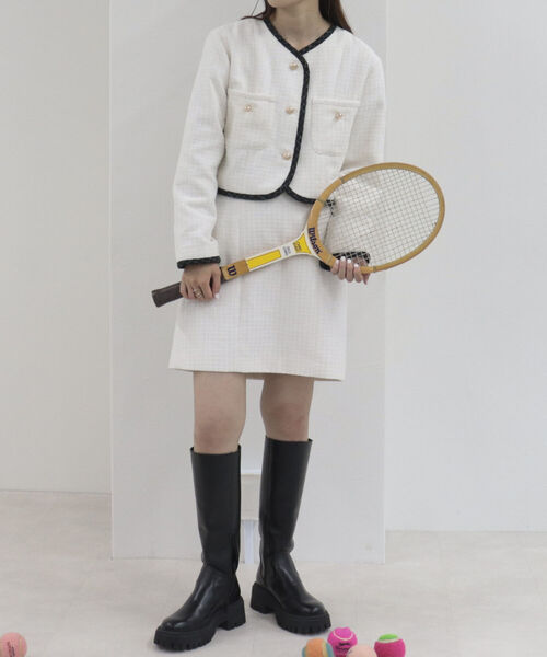 onulsoha（オヌルソハ）の「ツィードミニスカート（スカート・レディース・サックスブルー/オフホワイト・38）」の12枚目の写真