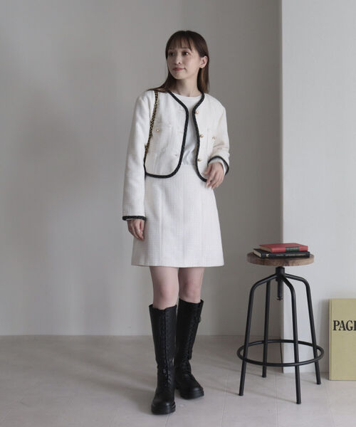 onulsoha（オヌルソハ）の「ツィードミニスカート（スカート・レディース・サックスブルー/オフホワイト・38）」の11枚目の写真