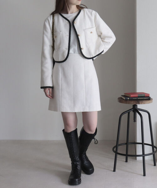 onulsoha（オヌルソハ）の「ツィードミニスカート（スカート・レディース・サックスブルー/オフホワイト・38）」の17枚目の写真