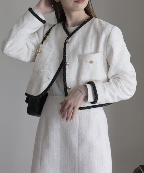 onulsoha（オヌルソハ）の「ツィードミニスカート（スカート・レディース・サックスブルー/オフホワイト・38）」の6枚目の写真