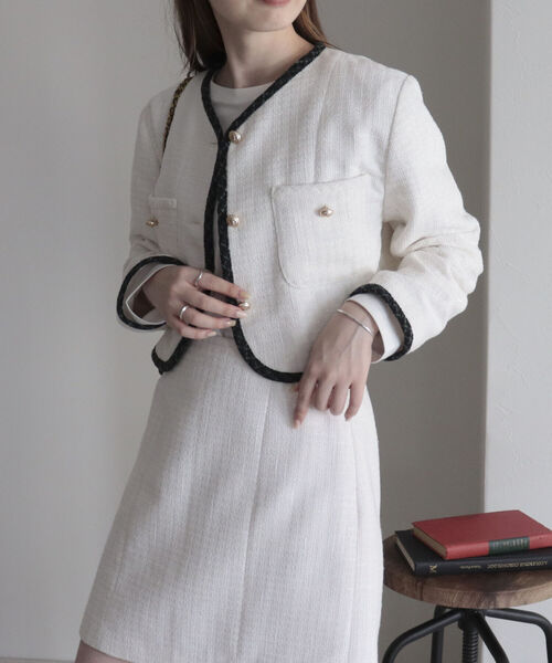 onulsoha（オヌルソハ）の「ツィードミニスカート（スカート・レディース・サックスブルー/オフホワイト・38）」の4枚目の写真