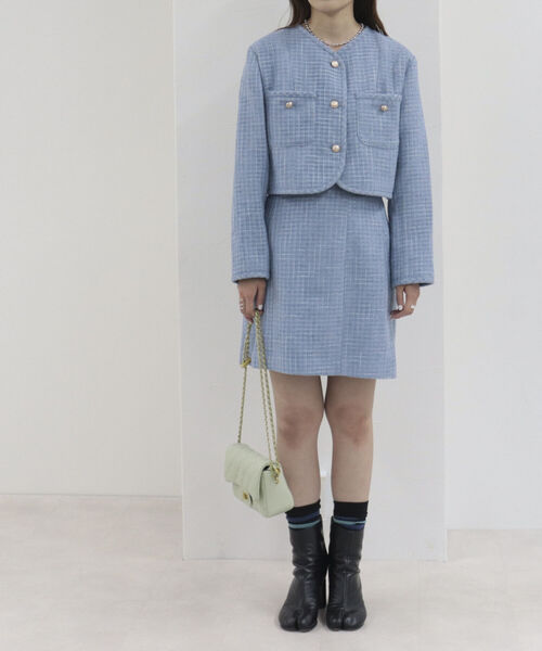 onulsoha（オヌルソハ）の「ツィードミニスカート（スカート・レディース・サックスブルー/オフホワイト・38）」の13枚目の写真