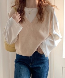 LOPASS（ロパス）の「Vネックニットベスト（ベスト）」