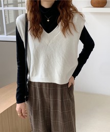 LOPASS（ロパス）の「Vネックニットベスト（ベスト）」