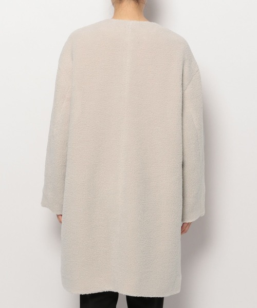ライトノーカラーボアコート123608