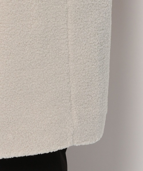 LEPSIM（レプシィム）の「ライトノーカラーボアコート　123608（ノーカラーコート・レディース・グレイッシュベージュ/チャコールグレー/モカ/ライトベージュ・LARGE/MEDIUM）」の19枚目の写真