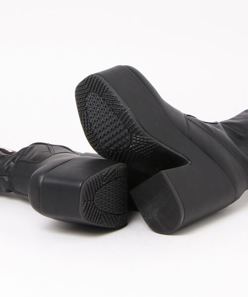 Petiem Duras（プティームデュラス）の「【Petiem Duras】　厚底防水ニーハイブーツ（ブーツ・レディース・ブラック×ブラック/ブラック・S/M/L/LL）」の4枚目の写真