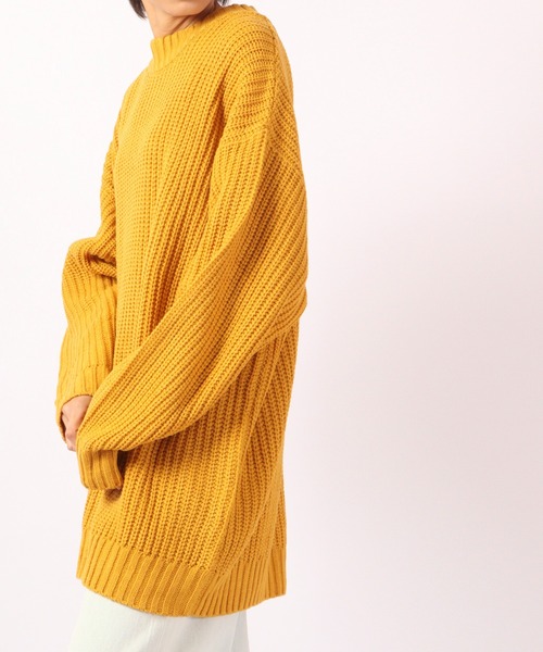 Revo.（レボ）の「Revo. 畦編み 5G モックネック ルーズニット（ニット/セーター・メンズ・マスタード/ブラック/ブルー/グリーン/パープル/グレー・1）」の20枚目の写真