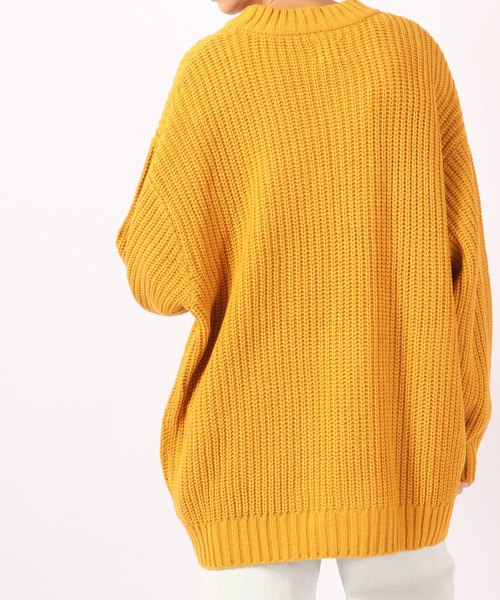 Revo.（レボ）の「Revo. 畦編み 5G モックネック ルーズニット（ニット/セーター・メンズ・マスタード/ブラック/ブルー/グリーン/パープル/グレー・1）」の21枚目の写真