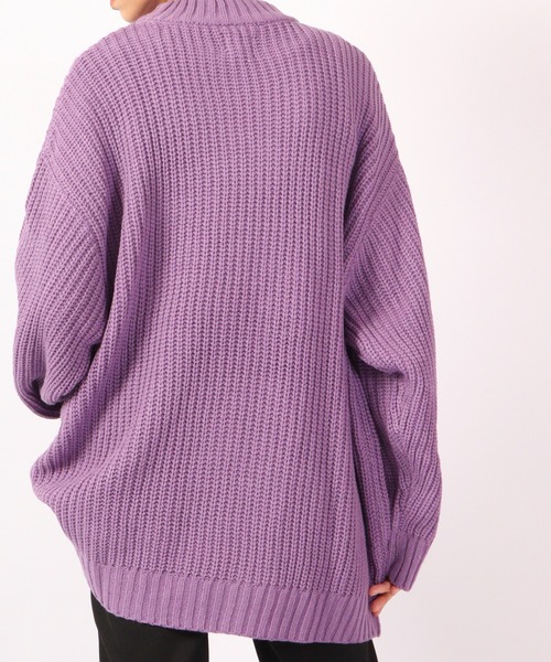 Revo.（レボ）の「Revo. 畦編み 5G モックネック ルーズニット（ニット/セーター・メンズ・マスタード/ブラック/ブルー/グリーン/パープル/グレー・1）」の11枚目の写真