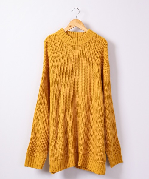 Revo.（レボ）の「Revo. 畦編み 5G モックネック ルーズニット（ニット/セーター・メンズ・マスタード/ブラック/ブルー/グリーン/パープル/グレー・1）」の17枚目の写真