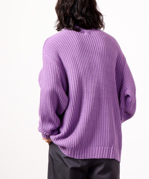 Revo.（レボ）の「Revo. 畦編み 5G モックネック ルーズニット（ニット/セーター・メンズ・マスタード/ブラック/ブルー/グリーン/パープル/グレー・1）」の15枚目の写真