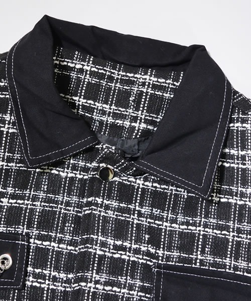 Auntie Rosa(アンティローザ)の「【Shoowtime】ビッグシルエット チェック アウター Big silhouette check outer(カバーオール・メンズ・ブラック・LARGE/MEDIUM)」の13枚目の写真