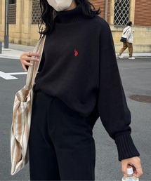U.S. POLO ASSN. | 1ポイント刺繍タートルネックニットプルオーバー(ニット/セーター)