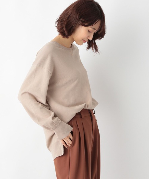 GLOBAL WORK(グローバルワーク)の「トリプルイージー袖ふわ/295838(ニット/セーター・レディース・ブラック/オフホワイト/グリーン/ベージュ・MEDIUM/LARGE)」の4枚目の写真