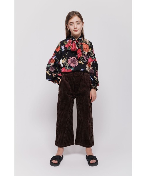 CHRISTINA  ROHDE（クリスティーナローデ）の「Christina Rhode  / 花柄 リボン パフスリーブ ブラウス（シャツ/ブラウス・キッズ・ブラック・2Y/4Y/8Y/10Y/6Y）」の2枚目の写真