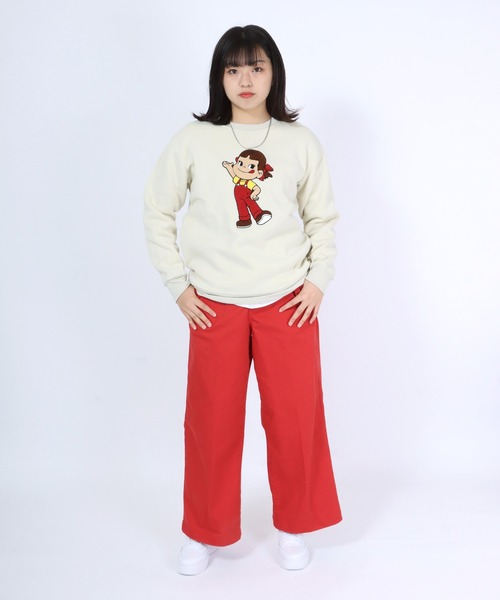 Salong hameu（サロン ハミュー）の「ペコちゃん キャラクターサガラ刺繍ワッペン 裏起毛スウェットトップス レディース/トレーナープルオーバー（スウェット・レディース・ピンク/ブルー/グレー系その他/スミクロ・M/L）」の10枚目の写真