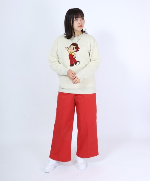 Salong hameu（サロン ハミュー）の「ペコちゃん キャラクターサガラ刺繍ワッペン 裏起毛スウェットトップス レディース/トレーナープルオーバー（スウェット・レディース・ピンク/ブルー/グレー系その他/スミクロ・M/L）」の11枚目の写真