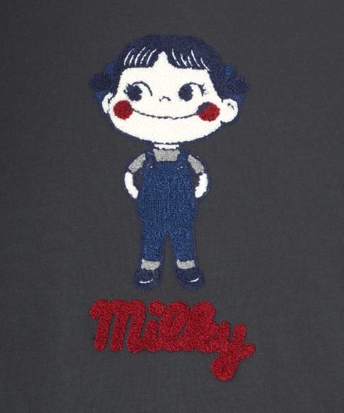 Salong hameu（サロン ハミュー）の「ペコちゃん キャラクターサガラ刺繍ワッペン 裏起毛スウェットトップス レディース/トレーナープルオーバー（スウェット・レディース・ピンク/ブルー/グレー系その他/スミクロ・M/L）」の21枚目の写真
