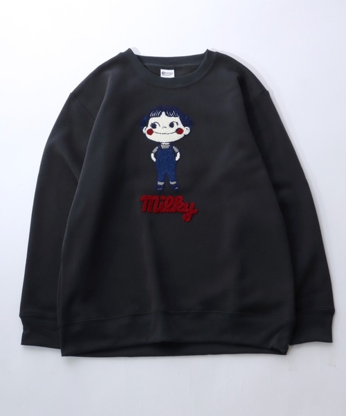 Salong hameu（サロン ハミュー）の「ペコちゃん キャラクターサガラ刺繍ワッペン 裏起毛スウェットトップス レディース/トレーナープルオーバー（スウェット・レディース・ピンク/ブルー/グレー系その他/スミクロ・M/L）」の19枚目の写真