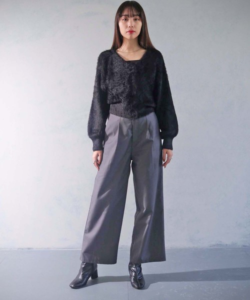 cheriella(シェリエラ)の「【cheriella】WEB限定フェザーヤーンカーディガン(カーディガン/ボレロ・レディース・ホワイト/ブラック/ブラウン/グリーン/ラベンダー/パープル/ブルー/アイボリー・M)」の15枚目の写真