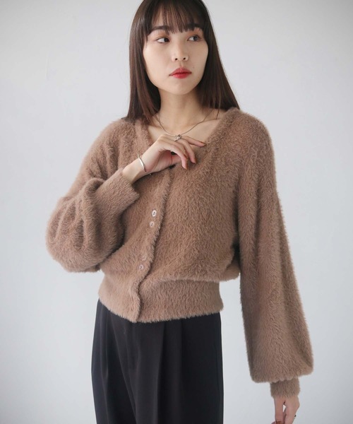 cheriella(シェリエラ)の「【cheriella】WEB限定フェザーヤーンカーディガン(カーディガン/ボレロ・レディース・ホワイト/ブラック/ブラウン/グリーン/ラベンダー/パープル/ブルー/アイボリー・M)」の18枚目の写真