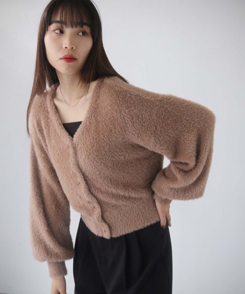 cheriella(シェリエラ)の「【cheriella】WEB限定フェザーヤーンカーディガン(カーディガン/ボレロ・レディース・ホワイト/ブラック/ブラウン/グリーン/ラベンダー/パープル/ブルー/アイボリー・M)」の20枚目の写真