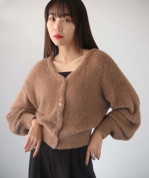 cheriella(シェリエラ)の「【cheriella】WEB限定フェザーヤーンカーディガン(カーディガン/ボレロ・レディース・ホワイト/ブラック/ブラウン/グリーン/ラベンダー/パープル/ブルー/アイボリー・M)」の21枚目の写真