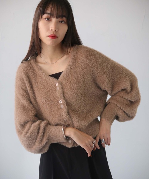 cheriella(シェリエラ)の「【cheriella】WEB限定フェザーヤーンカーディガン(カーディガン/ボレロ・レディース・ホワイト/ブラック/ブラウン/グリーン/ラベンダー/パープル/ブルー/アイボリー・M)」の22枚目の写真