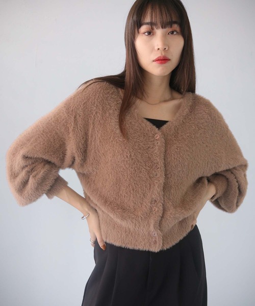 cheriella(シェリエラ)の「【cheriella】WEB限定フェザーヤーンカーディガン(カーディガン/ボレロ・レディース・ホワイト/ブラック/ブラウン/グリーン/ラベンダー/パープル/ブルー/アイボリー・M)」の19枚目の写真