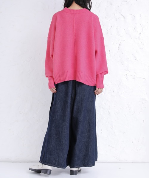 n'OrLABEL（ノアールレーベル）の「【廃盤】『ビッグシルエットショート丈ニット』（ニット/セーター・レディース・チャコール/ピンク/アイボリー/ブルー・FREE）」の9枚目の写真