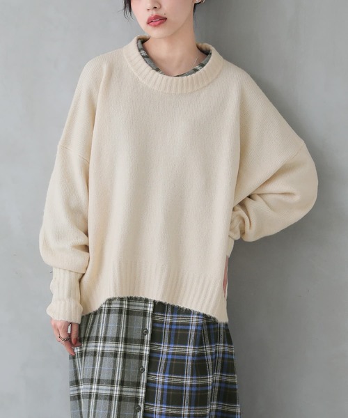 n'OrLABEL（ノアールレーベル）の「【廃盤】『ビッグシルエットショート丈ニット』（ニット/セーター・レディース・チャコール/ピンク/アイボリー/ブルー・FREE）」の19枚目の写真