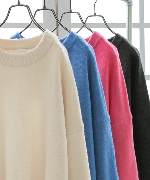 n'OrLABEL（ノアールレーベル）の「【廃盤】『ビッグシルエットショート丈ニット』（ニット/セーター・レディース・チャコール/ピンク/アイボリー/ブルー・FREE）」の22枚目の写真