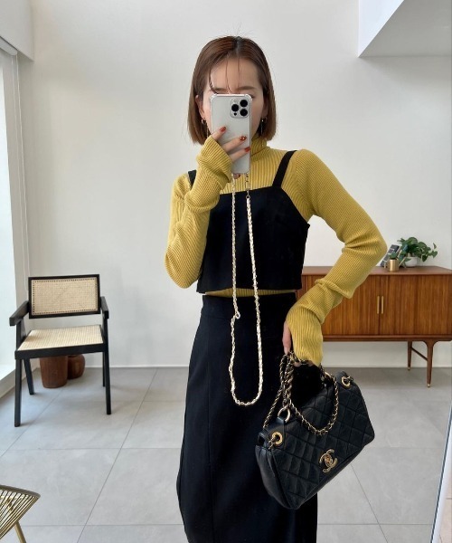 Re:EDIT（リエディ）の「[低身長/高身長サイズ有][2点セット]起毛ツイルビスチェ×ロングスカートセットアップ（ワンピース・レディース・ダークブラウン/ブラック/チャコールグレー・LARGE/SHORT/TALL/MEDIUM）」の22枚目の写真