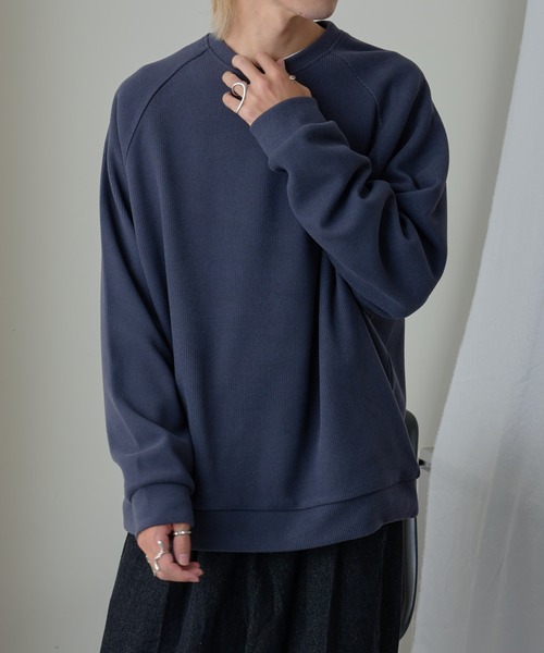 COLONY 2139（コロニートゥーワンスリーナイン）の「ストレッチリブラグランプルオーバー（Tシャツ/カットソー・メンズ・ブラック/オフホワイト/チャコールグレー・MEDIUM/LARGE/X-LARGE）」の8枚目の写真