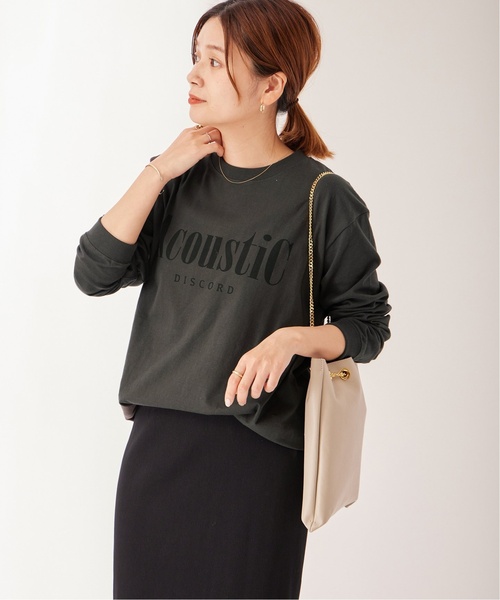 JOURNAL STANDARD（ジャーナルスタンダード）の「《追加2》ロゴロングTシャツ（Tシャツ/カットソー・レディース・ホワイト/ブラック系その他・FREE）」の4枚目の写真