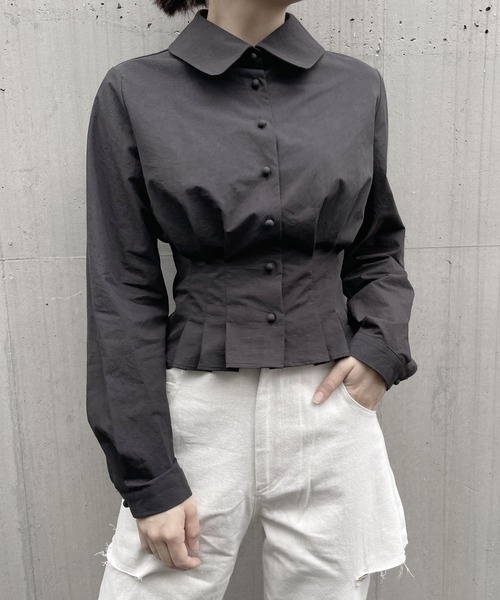 PAIN（ペイン）の「ダブルカラーレイヤードブラウス（シャツ/ブラウス・レディース・ブラック/ホワイト/ベージュ・FREE）」の12枚目の写真