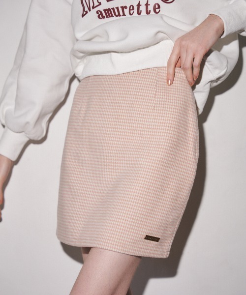 MIRO AMURETTE（ミロアミュレット）の「houndstooth check mini skirt/千鳥柄ミニスカート（スカート・レディース・ブラック/ピンク/ベージュ・FREE）」の15枚目の写真