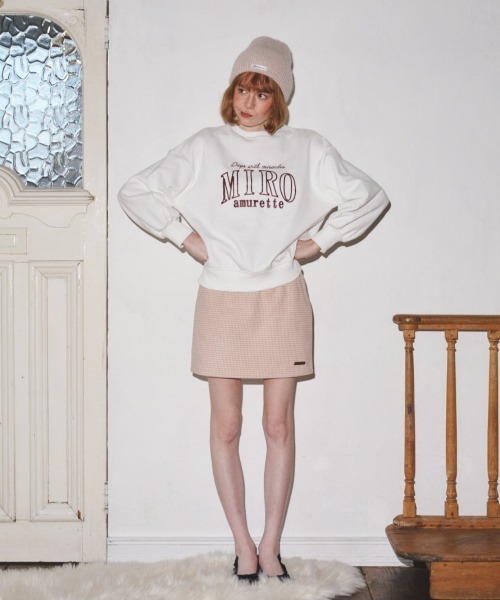 MIRO AMURETTE（ミロアミュレット）の「houndstooth check mini skirt/千鳥柄ミニスカート（スカート・レディース・ブラック/ピンク/ベージュ・FREE）」の6枚目の写真