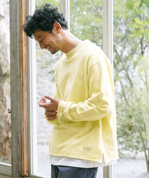 BAYFLOW（ベイフロー）の「インレイレイヤードロングスリーブ（Tシャツ/カットソー・メンズ・ライトブルー/チャコール/イエロー/ベージュ/ネイビー・SMALL/MEDIUM/LARGE）」の5枚目の写真