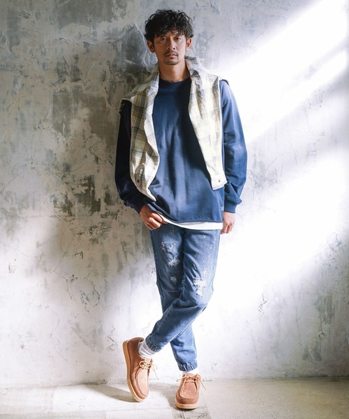 BAYFLOW（ベイフロー）の「インレイレイヤードロングスリーブ（Tシャツ/カットソー・メンズ・ライトブルー/チャコール/イエロー/ベージュ/ネイビー・SMALL/MEDIUM/LARGE）」の20枚目の写真