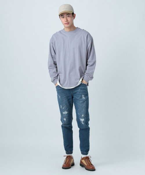 BAYFLOW（ベイフロー）の「インレイレイヤードロングスリーブ（Tシャツ/カットソー・メンズ・ライトブルー/チャコール/イエロー/ベージュ/ネイビー・SMALL/MEDIUM/LARGE）」の14枚目の写真